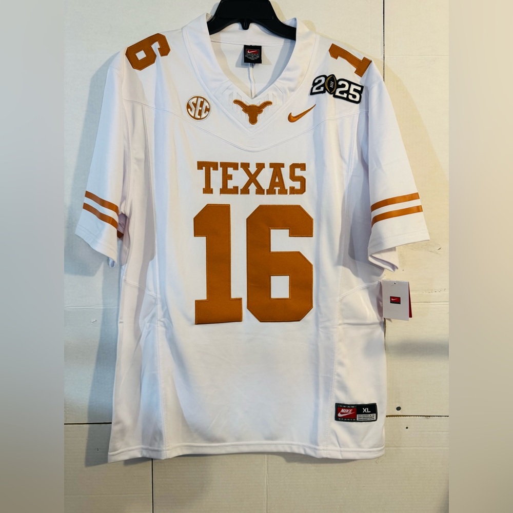 SEC Arch Manning #16 Texas Longhorns 2025 Playoffs Patch Jersey STITCHED Mens XL
